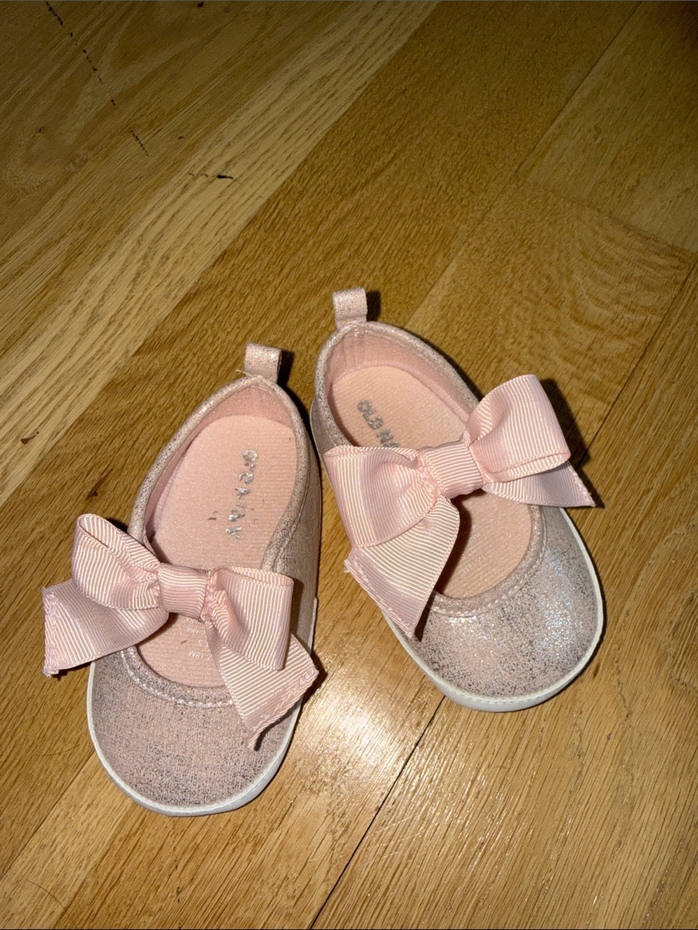Carter's Baby Pink Glitter Bow Mary Jane Shoes - Picture 2 of 3